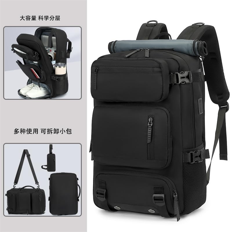 PALAY® Travel Backpack for Men Carry on Airline Approved Convertible Nylon Duffle Backpacks Luggage Bag for Men Women