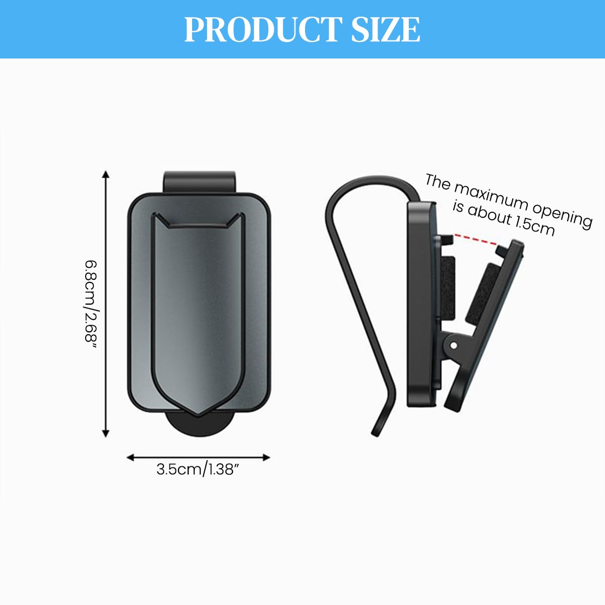 STHIRA Sunglasses Holder for Car Sun Visor with One-Hand Press-to-Open Clip | Sleek Protective Organizer