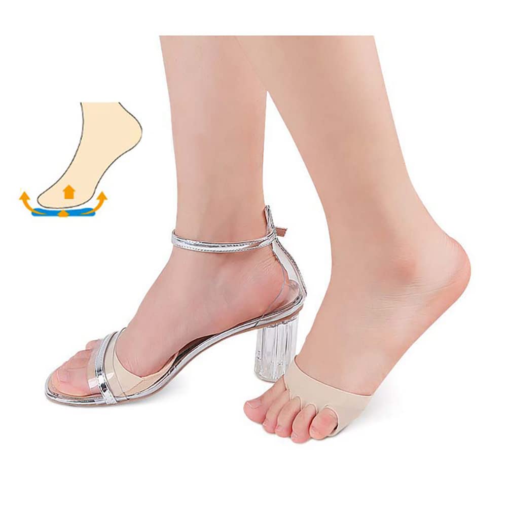 HANNEA Forefoot Pads for Women with Honeycomb Fabric Cushion | 4 Pairs 9.5×8.5 cm Reusable