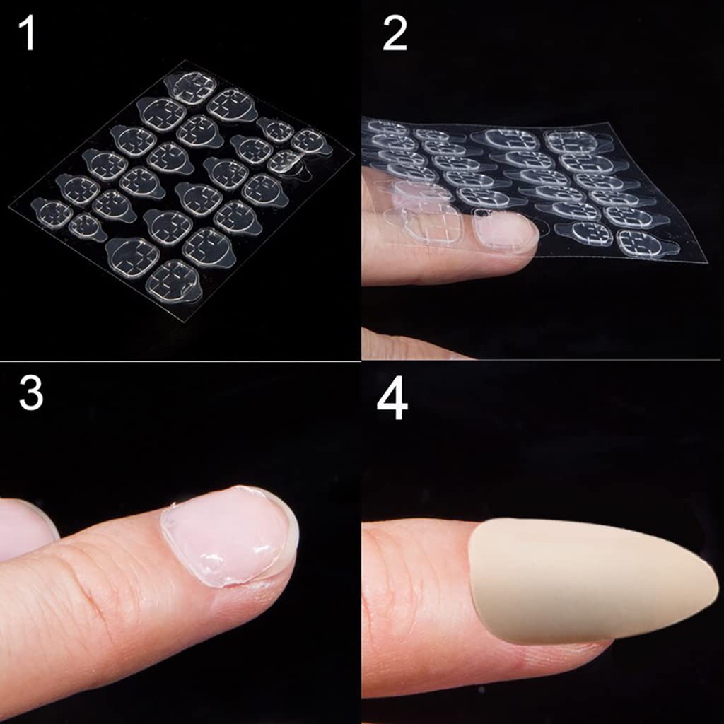 MAYCREATE False Nails for DIY Nail Art with 24 pcs French Tips & Adhesive Tabs | ABS Material