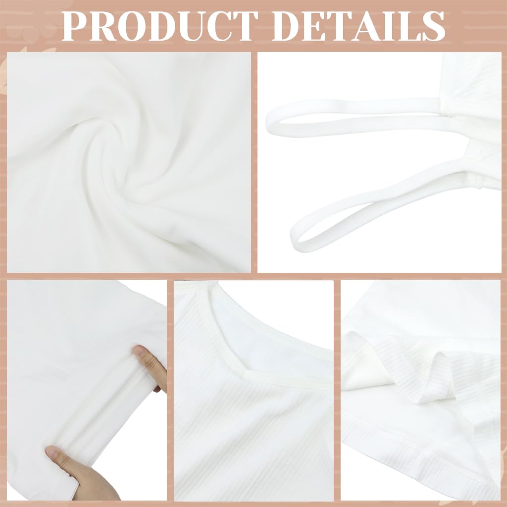 Zibuyu Thermal Top for Women featuring V Neck Fleece Lined Cotton Base Layer | White