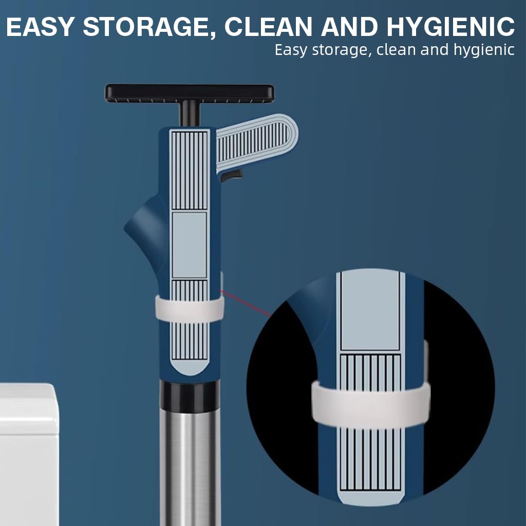 HASTHIP Toilet Plunger Drain Clog Remover Kit for Bathroom Cleaning with Hand Pump and Interchangeable Heads | Stainless Steel Unclogging Tool