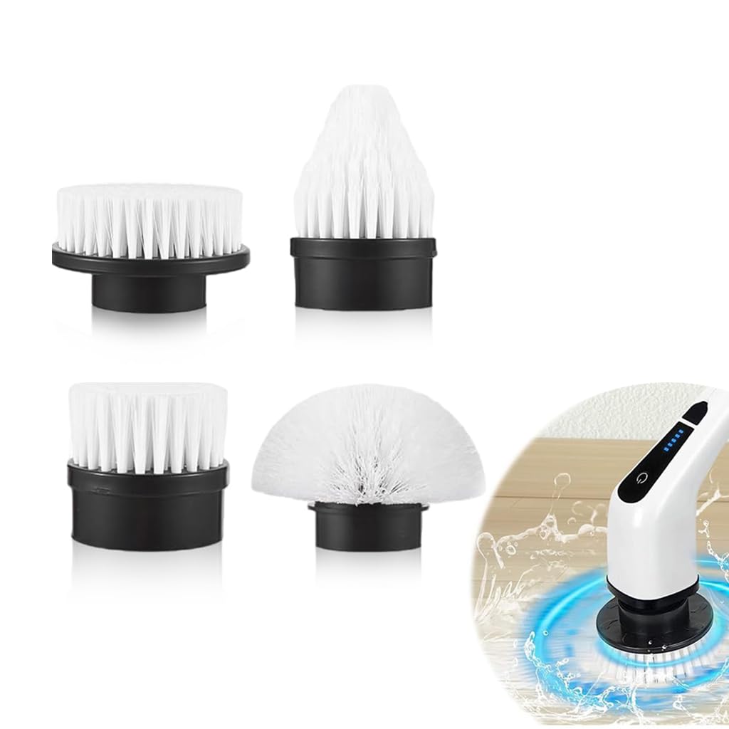 Supvox® 4Pcs Drill Brush for Electric Spin Brush, Universal Drill Brush Attachments,Car Drill Brushes for Cleaning, Floor, Bathroom, Tile (Only Brush Set) *4
