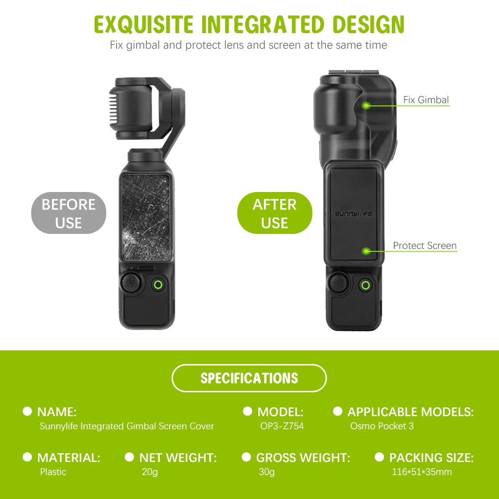 ZORBES Protective Cover for DJI OSMO Pocket 3 with Openable Hood and ABS Lens Shield | Snap-On Anti-Scratch Design