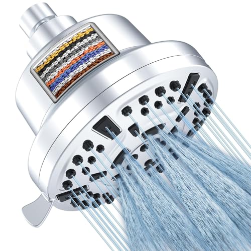 HASTHIP® Filter showerhead 5-inch 8-Function 20 Level Filter Booster Filter top Spray Set