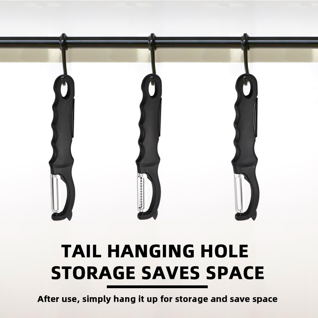 Supvox Stainless Steel Peelers Set of 3Pcs for Kitchen Use with Pointed Tip Digger and Anti Slip Handle