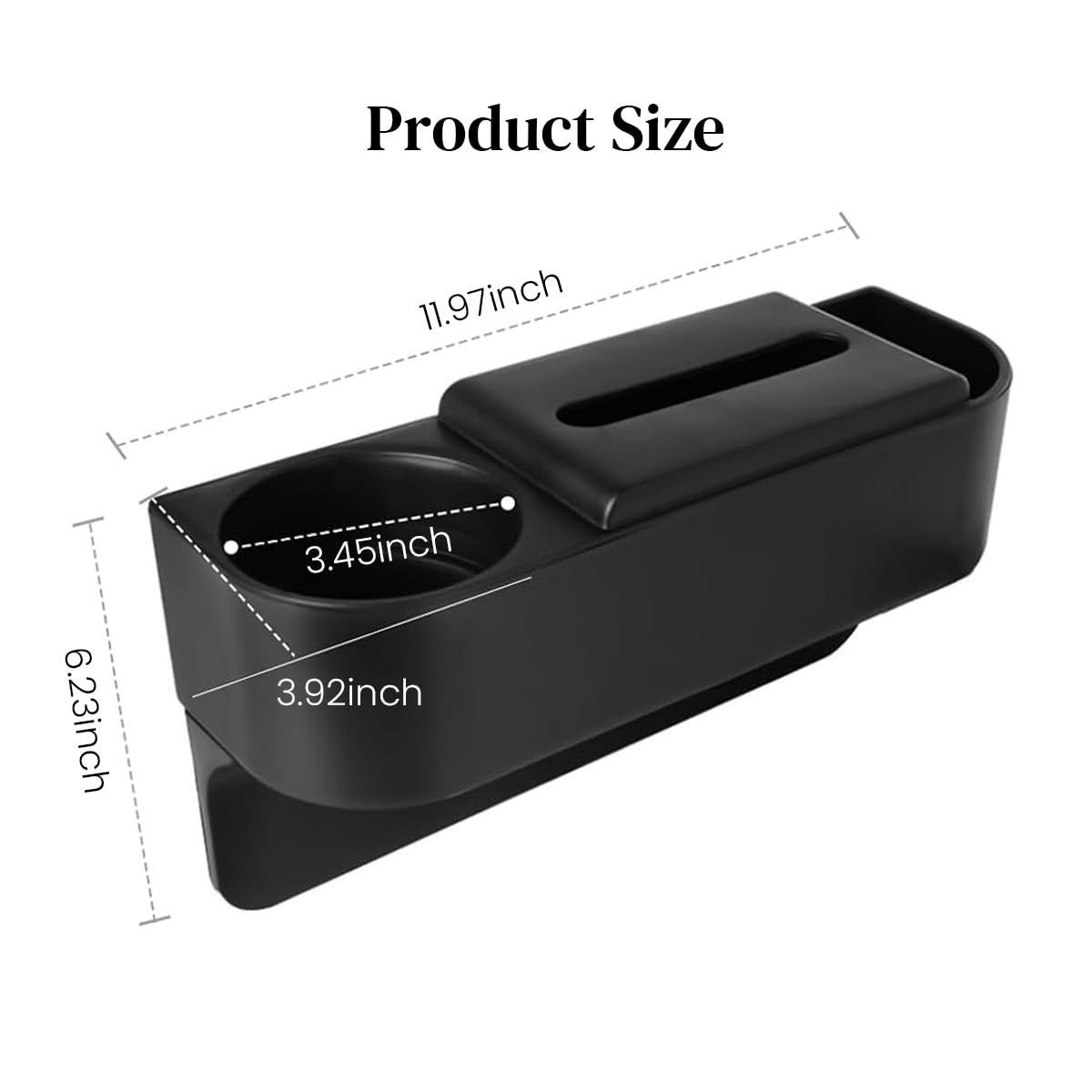 STHIRA Car Seat Gap Filler Organizer for Driver and Passenger with Cup Holder 30x10x17cm | Durable Plastic Universal Fit Design