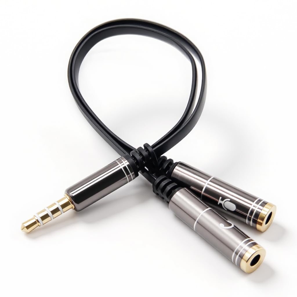 ZORBES Headset Splitter 3.5mm for Gaming and Audio Sharing with Gold Plated Connectors | Plug and Go Design