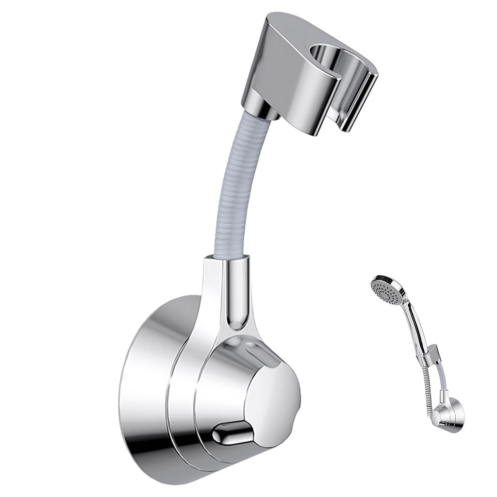 HASTHIP Shower Head Holder with 360° Adjustable Rotation and Self-Adhesive Suction Cup | Universal Wall Mount for Handheld Shower Heads