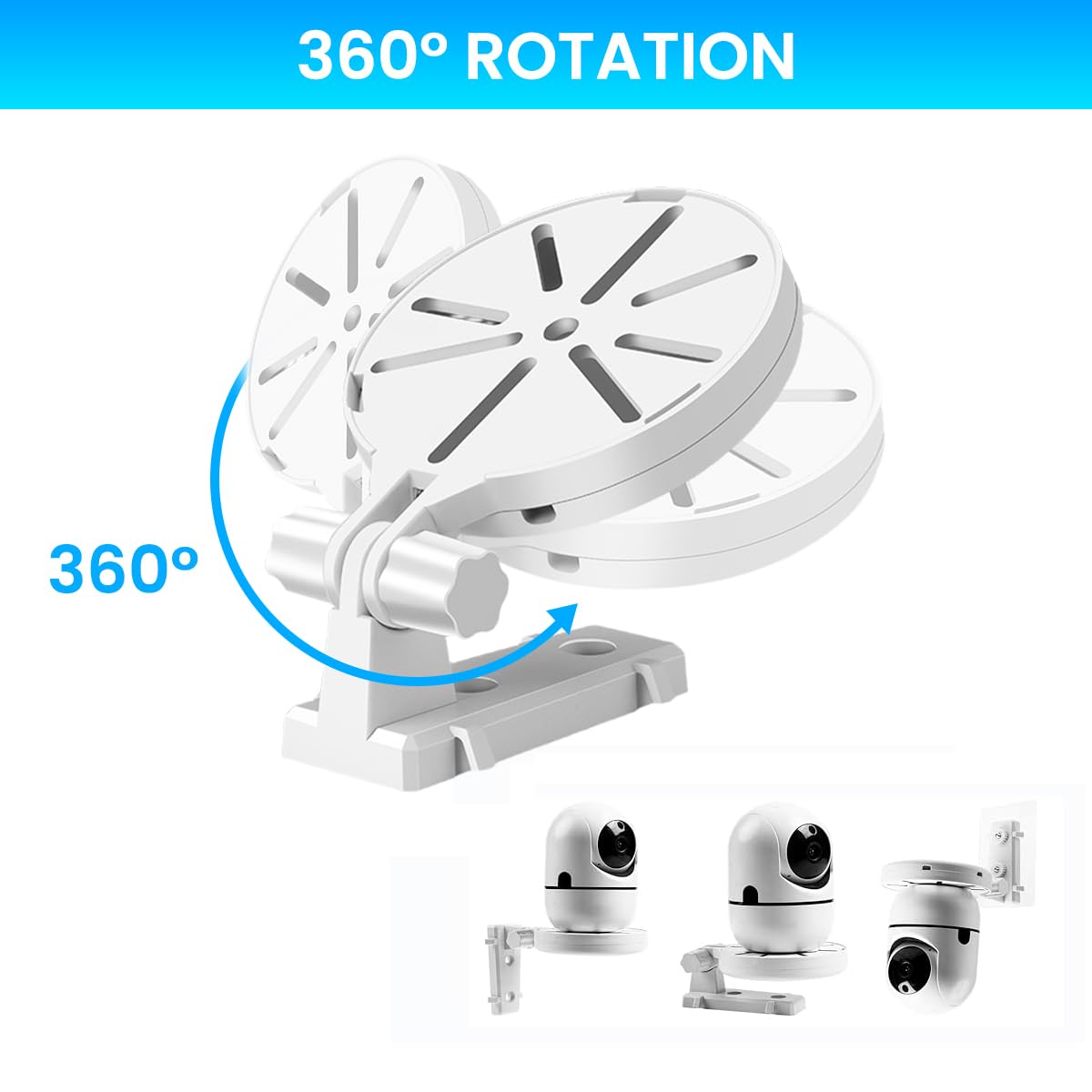 ZORBES Security Camera Wall Mount for Indoor and Outdoor Use with Cable Storage | 3PCS Adjustable Bracket