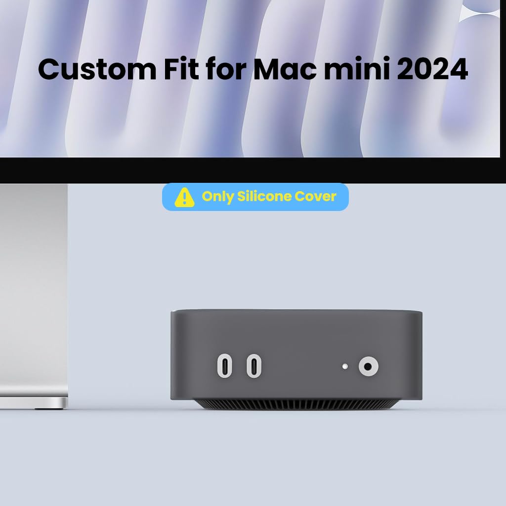 ZORBES Mac mini M4 Silicone Cover for Dustproof Protection featuring Precise Cutouts | Clear Anti Slip Skin
