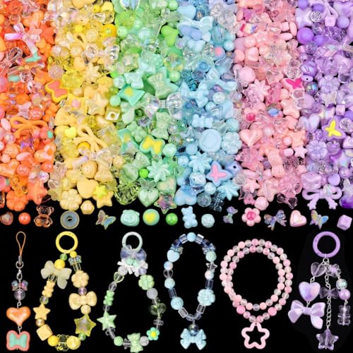 SANNIDHI® Mixed Charm Beads for DIY Bracelet Making Assorted Color Beading Craft  Spacer Beads Color Beads Kit DIY Beading Craft Charms for DIY Bracelet, Phone Charm, Friendship Bracelet