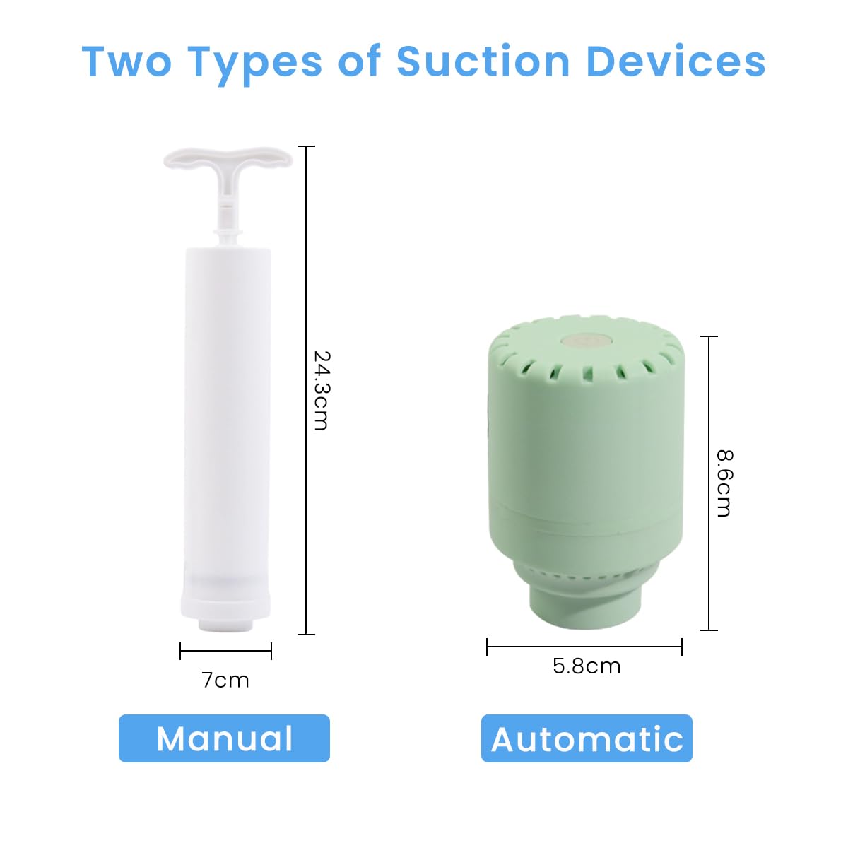 Supvox Vacuum Storage Bags for Clothes and Bedding with Electric Pump 8Pcs | Double Seal PA&PE