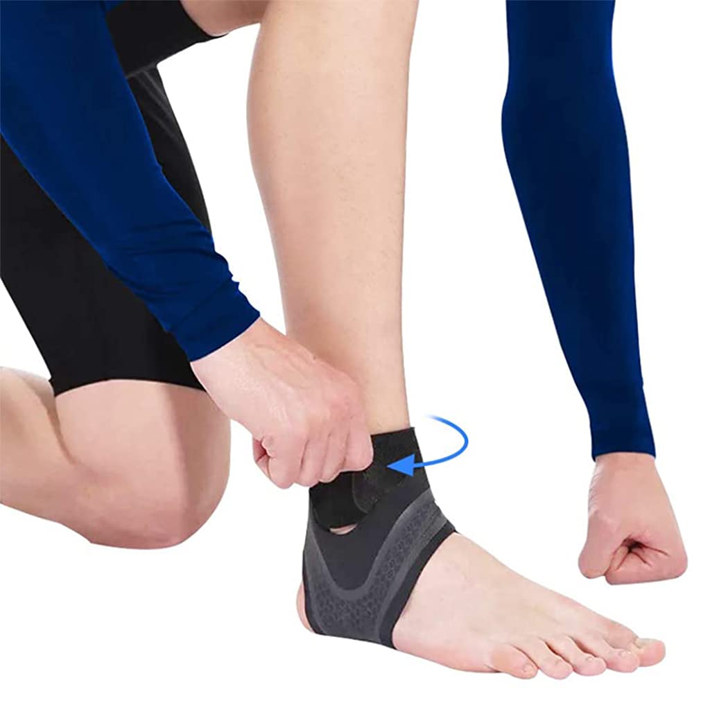 Hannea 1 Pcs Right Foot Breathable Ankle Brace for Sprained Ankle,Stabilize Ligaments,Prevent Re Injury for men & women with Adjustable Wrap