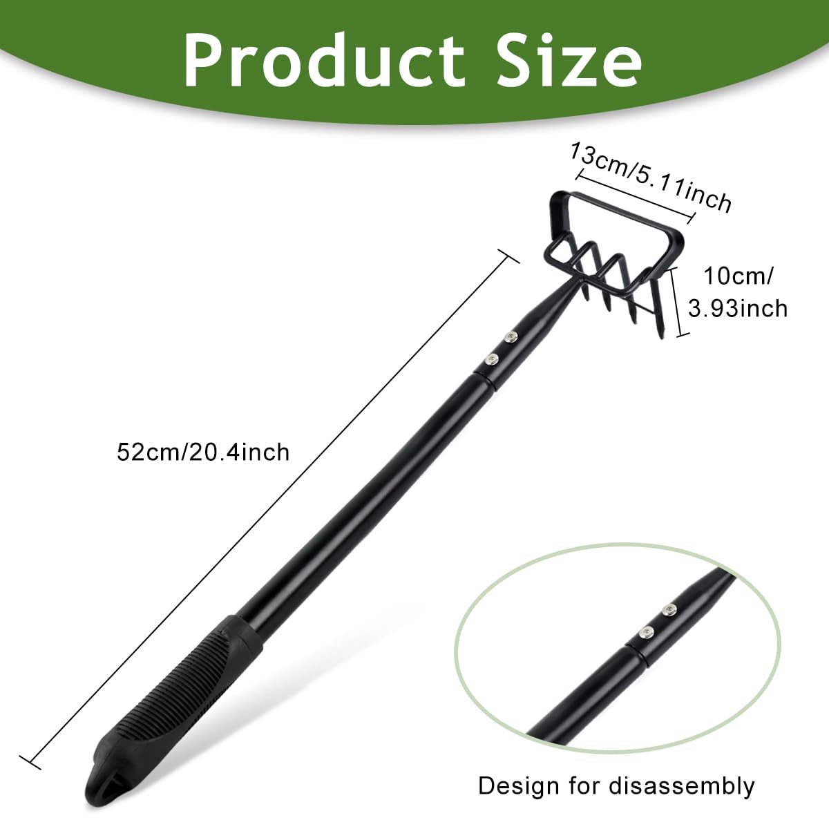 HASTHIP Gardening Weeder for Soil Cultivation featuring 4 Claws and 19.6 in Handle | Manganese Steel Tool