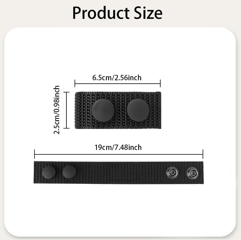 Zibuyu Belt Buckle Holders for Work and Tool Belts with Double Safety Snaps | 4 Pack Nylon