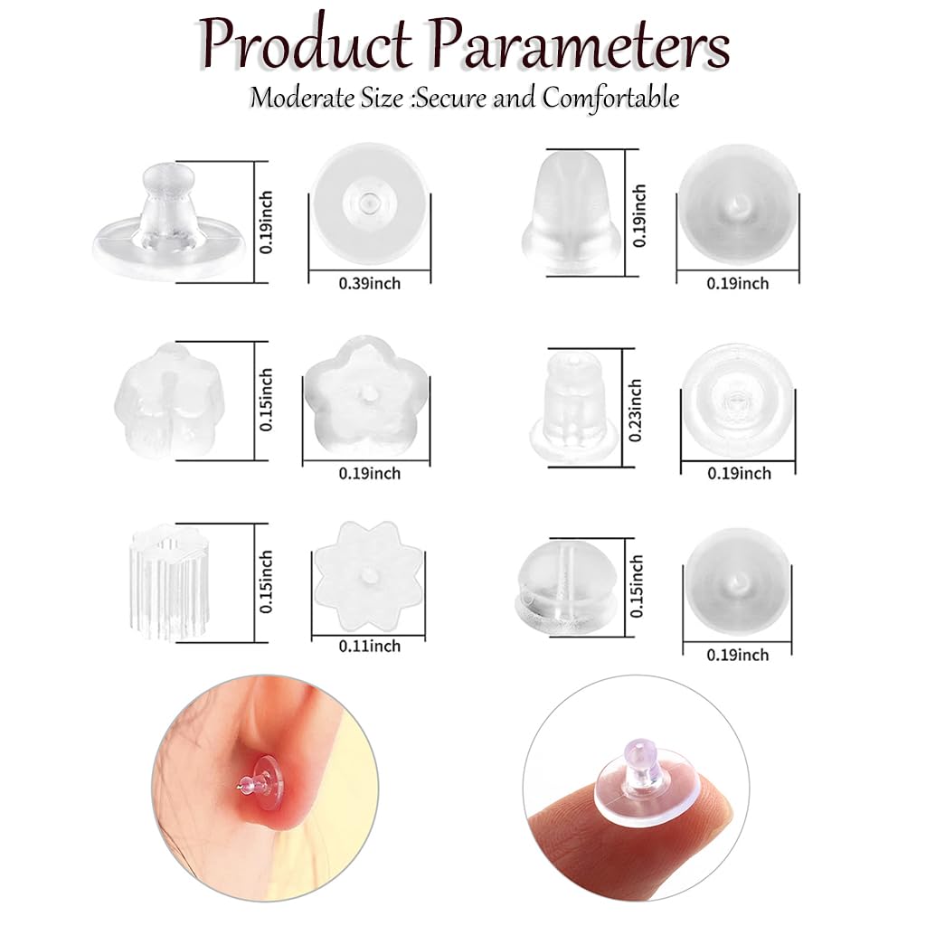 MAYCREATE Earring Backs for Ear Studs featuring 550 pcs Set with 6 Styles | DIY Jewelry Making