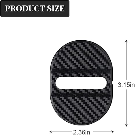 STHIRA® 4Pcs Door Catch Covers Car Strike Plate Covers Self-adhesive Sporty Fashion Car Strike Plate Protectors Decorative Covers Car Interior Decors Car Accessories Universal Fit for Van, SUV