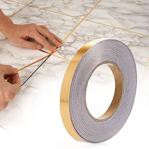 ELEPHANTBOAT® Golden Waterproof PVC Self Adhesive Ceramic Tile Gap Tape for Home Floor, Detailing Wall, Cabinetry in Size 2Cm Wide*50M Length