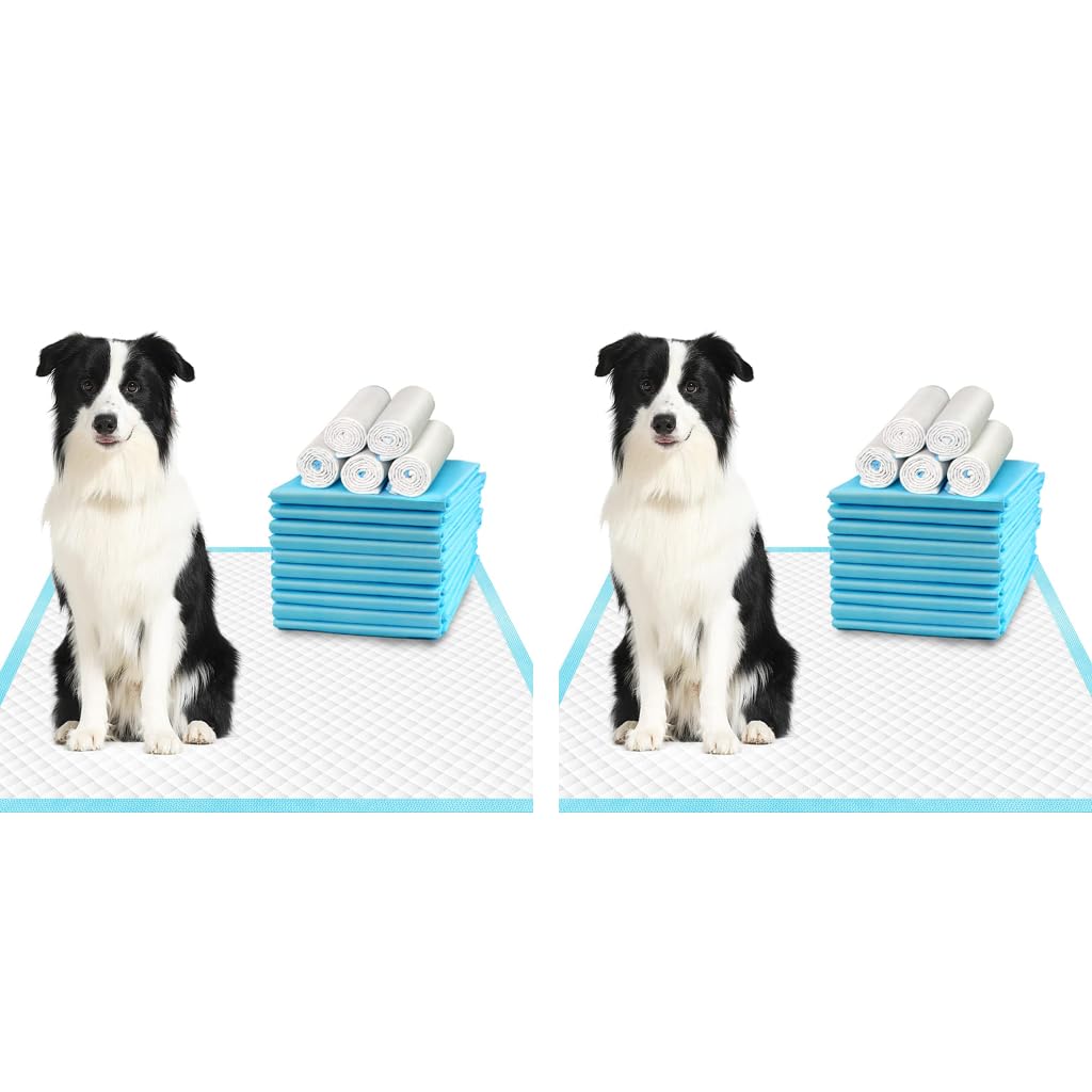 Qpets Pee Pads for Dogs Pack of 50 with 6 Layer Absorption 45x60cm Bamboo Charcoal | Puppy Training
