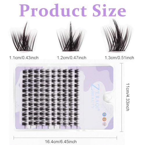 MAYCREATE® 160PCS Eyelash Clusters Lash Kit, Lash Clusters Eyelash Extensions Individual Lashes Wispy 11-13mm Mixed Eyelash Clusters D Curl DIY Lash Extension at Home for Beginners