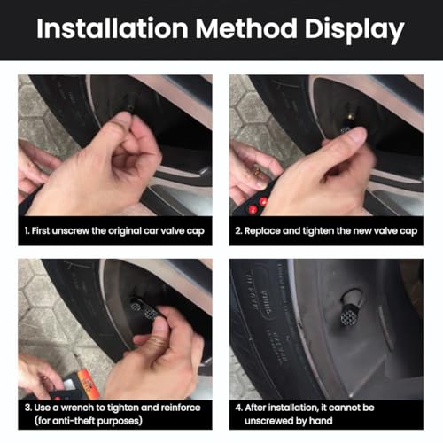 STHIRA® 10PCS Metal Valve Caps for Car Tyre Rust Resistant Stem Caps with Wrench Tool Universal Tire Valve for All Models 1.1x1.2cm