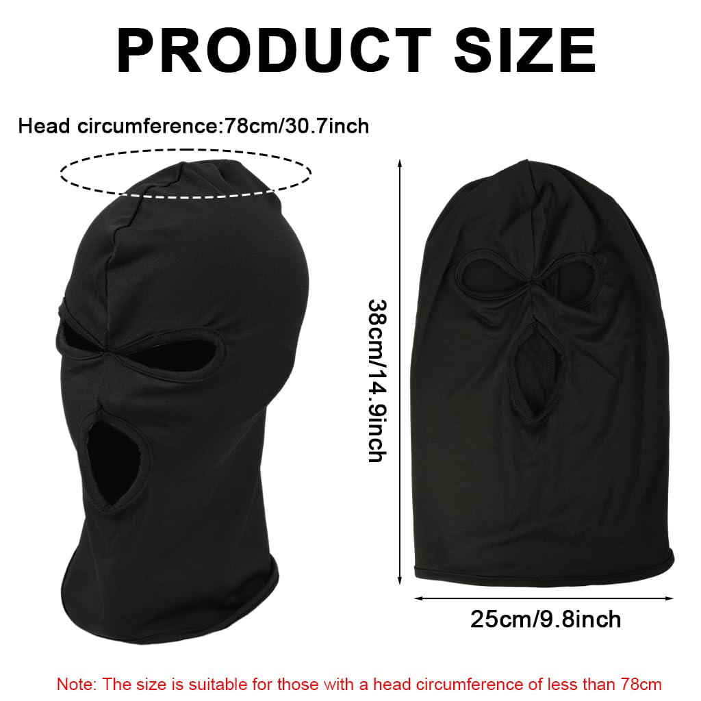 PROBEROS Full Face Mask for Cycling and Skiing with Breathable Lycra Fabric | Black Balaclava for Men and Women