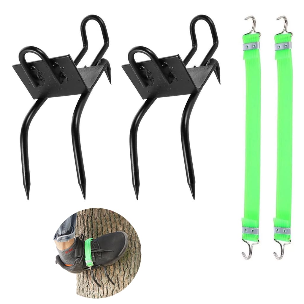 HASTHIP Tree Climbing Gear with Four Point Claws and Stainless Steel Spikes for Fruit Picking | Adjustable Foot Straps for Secure Outdoor Climbing