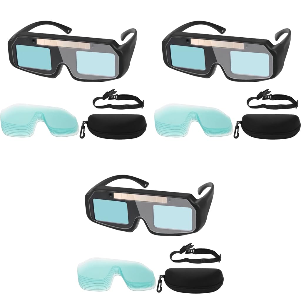 Serplex Welding Goggles for Electric Work with 15 Replacement Lens featuring Auto Darkening | Anti Glare Protective Eyewear