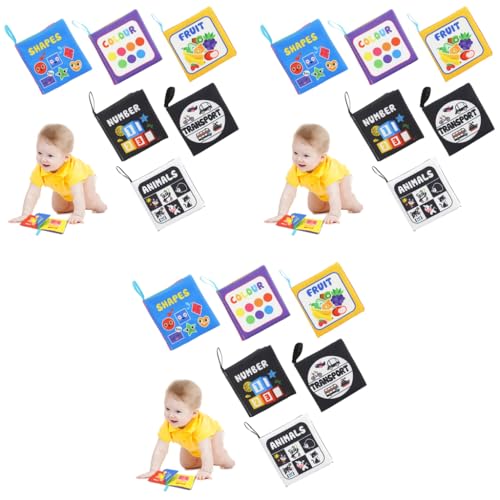 SNOWIE SOFT® 18PCS Cloth Books for Babies 0 to 3 Years Multiple Themes Sensory Books for 6-12 Months Early Educational Activity Toys Touch Crinkle Waterproof Sensory Toy