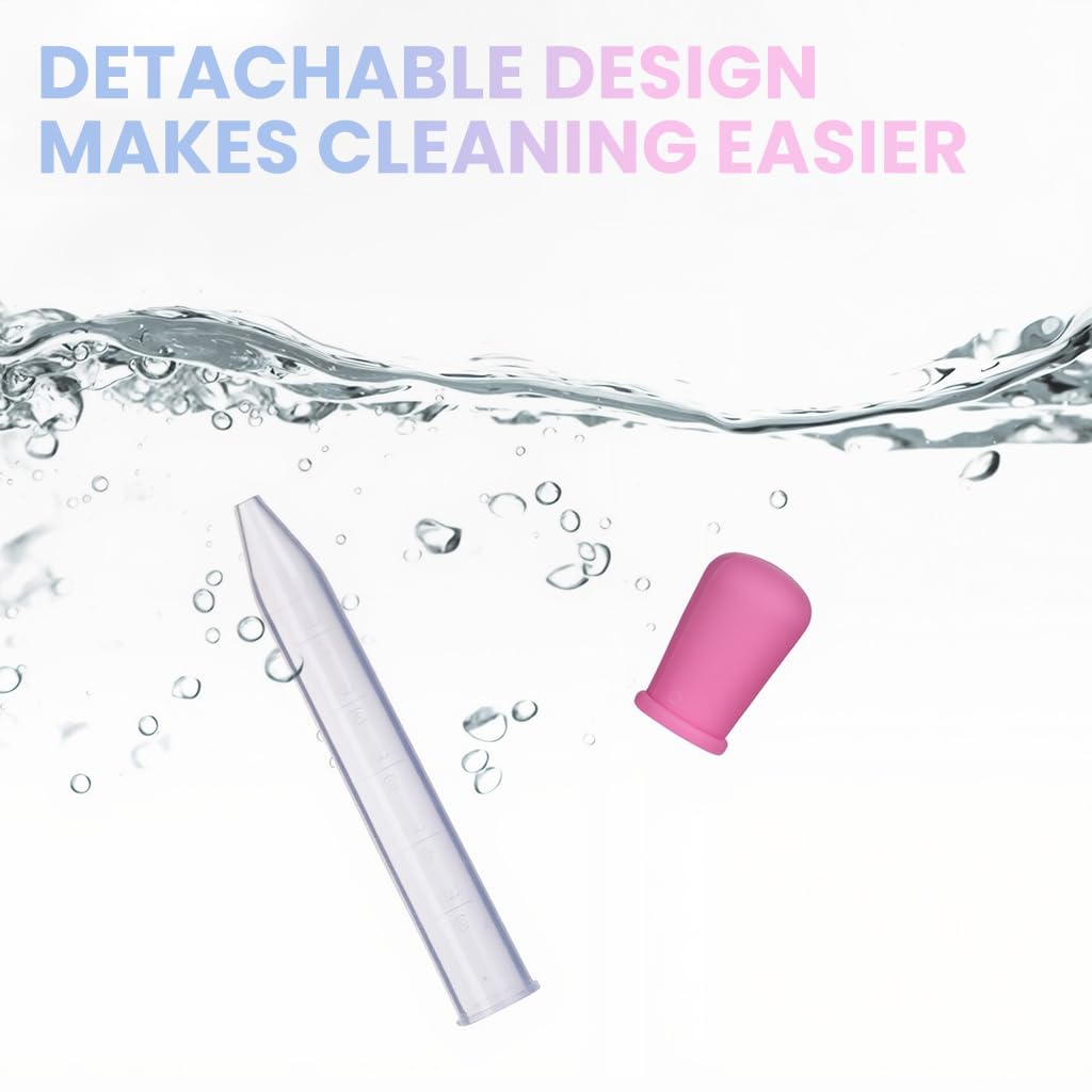 Zibuyu Baby Medicine Droppers for Accurate Liquid Dosing with 1–5ml Marks and Soft Silicone Tips | BPA-Free 2-Pack in Pink and Blue