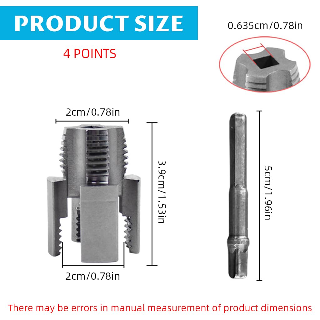 Serplex Pipe Threading Die Head for Electric Drill with 2 in 1 Internal External Design 3PCS