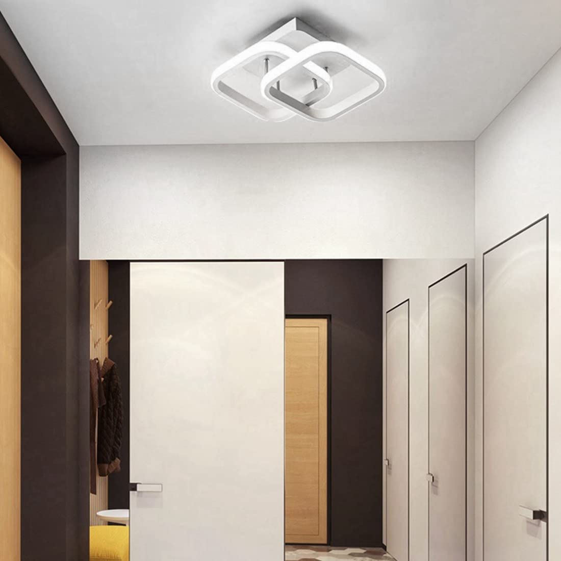 ELEPHANTBOAT Ceiling Light for Living Room with 22W LED Acrylic Square Design | 6000K White