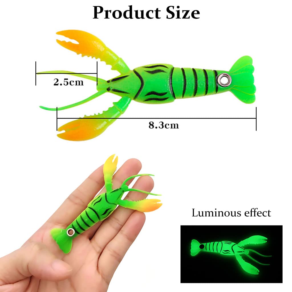 HASTHIP Fishing Lures Kit for Freshwater and Saltwater with 4 pcs 8.5cm Soft Baits | Realistic Crab Design