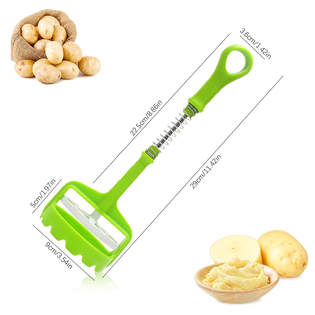 Supvox Potato Masher for Baby Food and Vegetables featuring Spring-Loaded Press | Ergonomic PP Handle and Stainless Tool