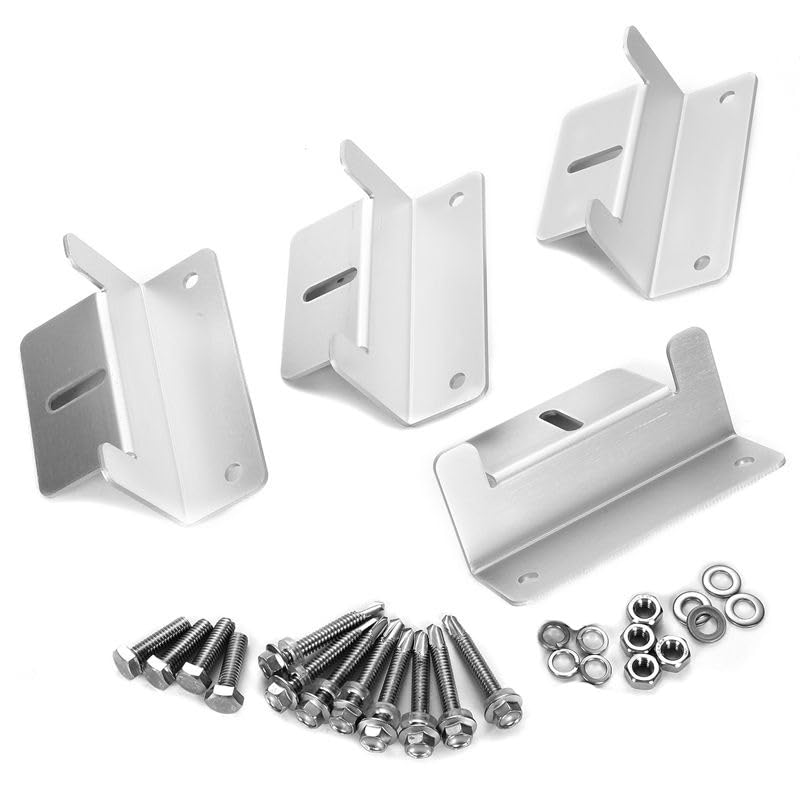 Serplex® 4PCS Solar Panel Mounting Z Brackets, Solar Panel Mounting Brackets Lightweight Aluminum Corrosion-Free for RVs, Trailers, Boats, Yachts, Wall and Other Off Gird Roof