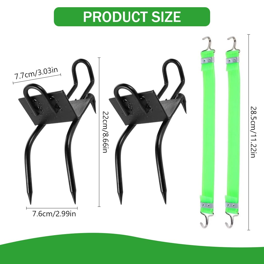 HASTHIP Tree Climbing Gear with Stretchy Fastening Foot Straps, Heavy Duty Stainless Steel Thicken Foot Buckle, Adjustable Tree Climbing Foot Buckle, Climbing Gear for Fruit Picking
