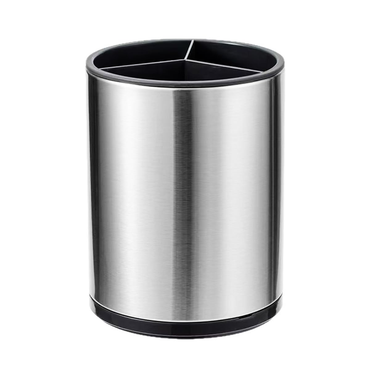 Supvox® Utensil Holder 360°Rotating Kitchen Cutlery Holder 3-Compartment Stainless Steel Utensil Holder Countertop Utensil Holder Kitchen Organizer Dinning Table Utensil Holder
