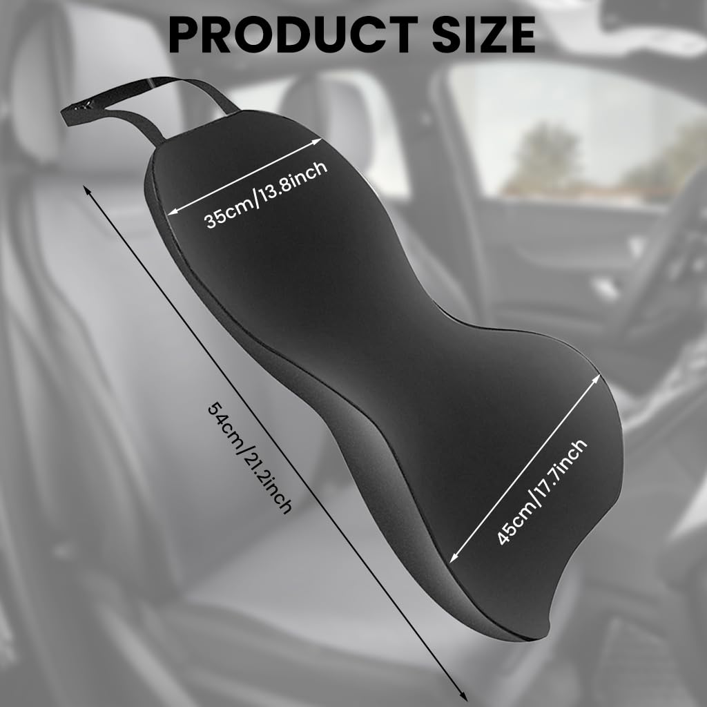 Zibuyu Universal Memory Foam Lumbar Support for Car Seats with Adjustable Double Straps | Ergonomic Back Cushion for Long Drives