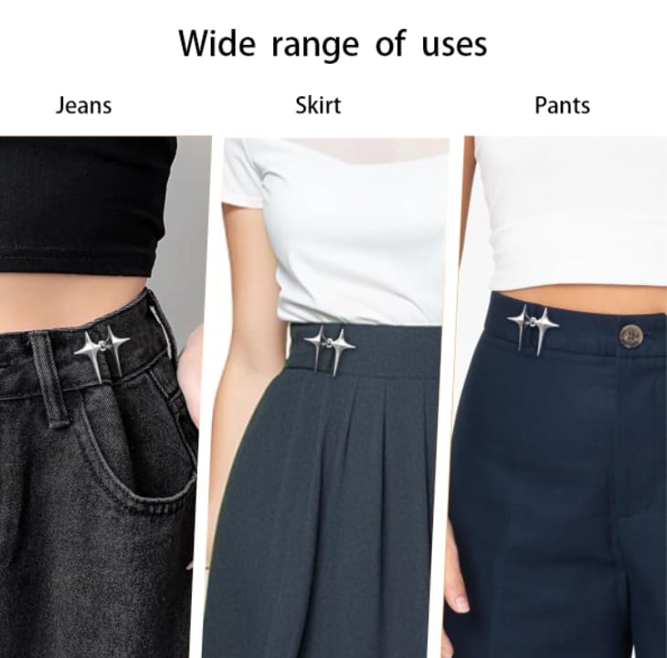 ZIBUYU Jeans Button Pins for DIY Clothing Repair with Four-Pointed Star Design | 4 Sets