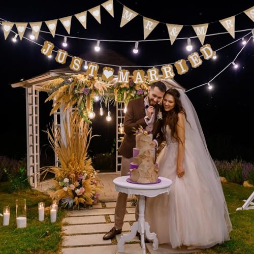 PATPAT® 3Pcs Triangle Burlap Wedding Banner Kit for Birthday Decoration, Decoration for Weddings, Party Decoration, Engagement, Baby Shower Gifts Birthday Banner Burlap Bunting Banner Room Decoration