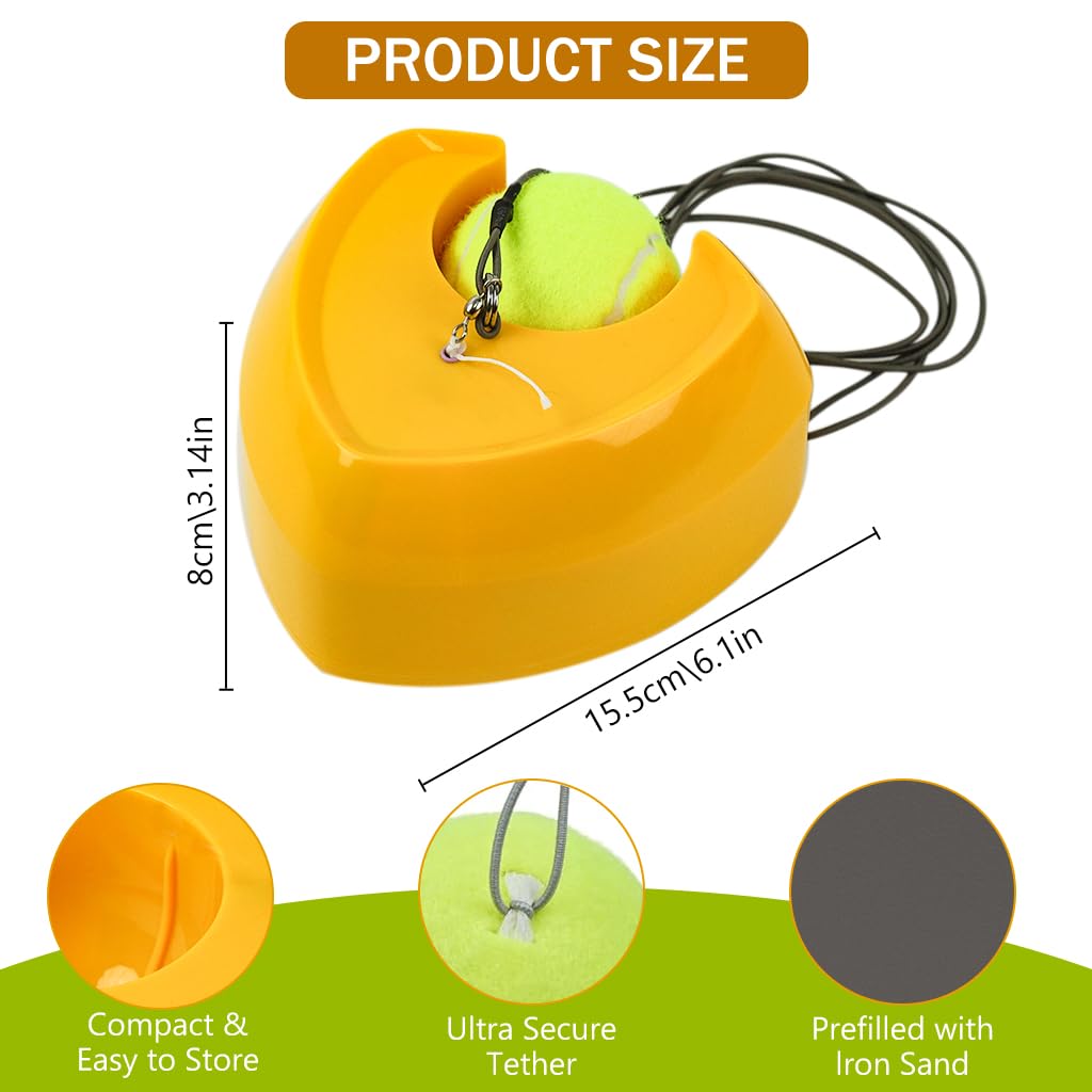 Proberos Tennis Training Rebound Ball for Solo Practice with 18.5 ft Elastic Rope | Stable Base