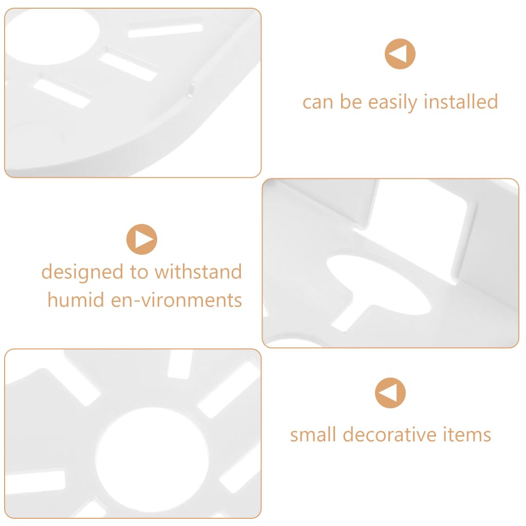 STHIRA Wall Mount Rack for Security Camera featuring Hollow Out Design 12x9.5x3.5 cm White Acrylic | Self Adhesive Shelf for Baby Monitors