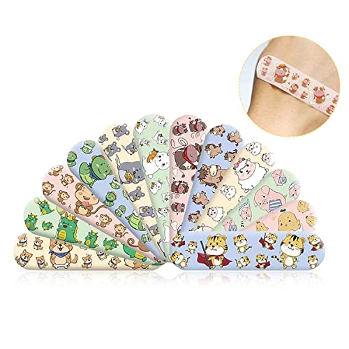 MAYCREATE® 120 Pcs Band Aid Kids Waterproof Band Aid Strips Breathable Children's Printed Cartoon Band-Aid Mini Cute Stretch Hemostatic Stickers Combo Set