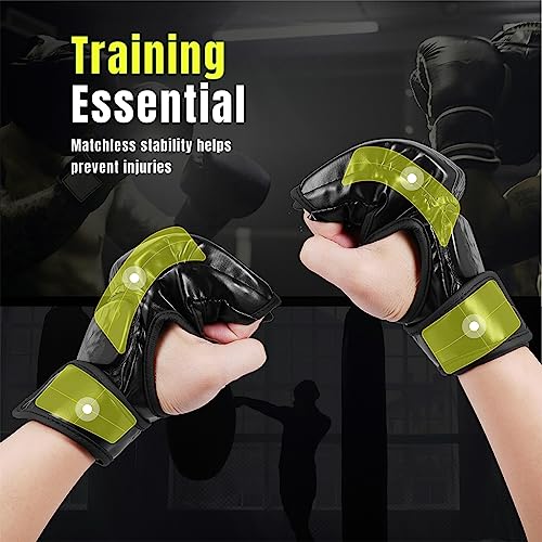 Optifit® Boxing Gloves for Men Women with Wrist Wrap PU MMA with EVA Foam Insert Half Finger for Muay Thai and Sparring Sessions 3 PCS