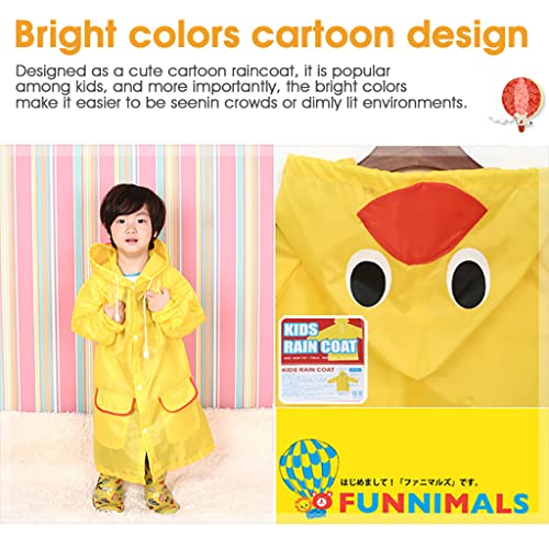 Optifit® Raincoat for Kids Boys Girls with Hood, Polyester Rain Ponchos with Pockets and School Bag Coverage, Bright Color Raincoat for 3-7 Years Old Kids 3 PCS