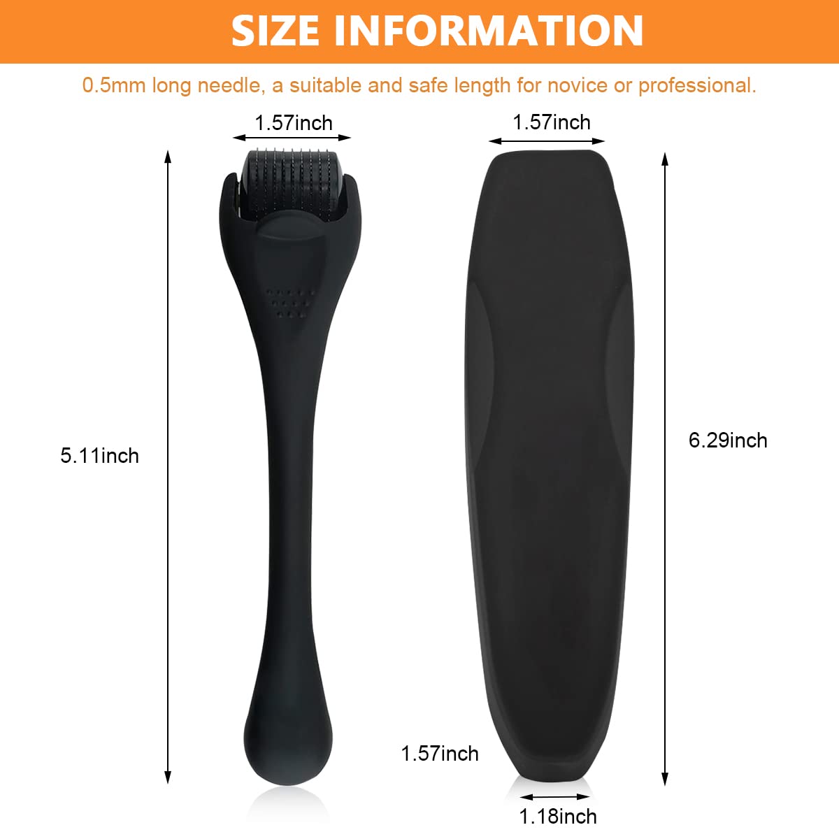 FANCYKU Beard Roller for Facial Hair Growth with 0.5mm 540 Titanium Needles & Ergonomic Handle