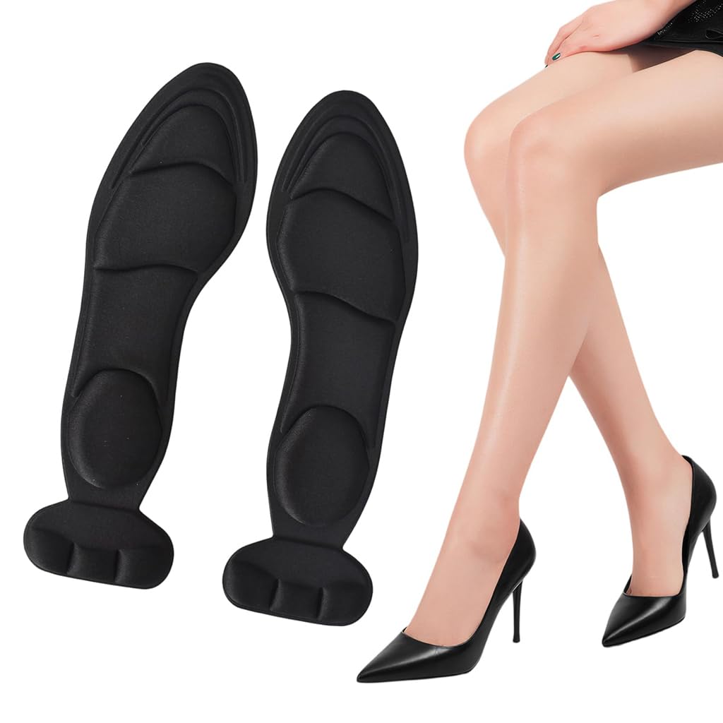 ZIBUYU Silicone Insoles for Women Heel Pain Relief with Soft Sponge Pads | Anti Slip Cushion Comfort