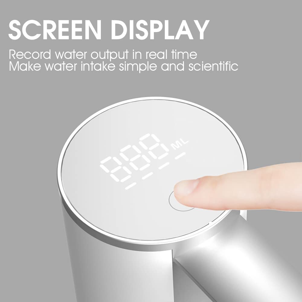 Supvox USB Rechargeable Automatic Water Pump for 20 L Bottle with Digital Display and Fold Down Spout