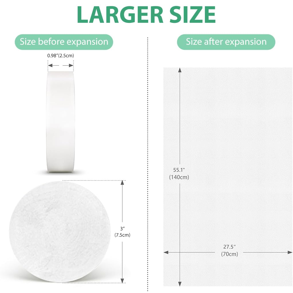 MAYCREATE Compressed Towel Tablets for Travel and Camping featuring 55.1 x 27.5 in 100% Cotton | Reusable Bath Towels